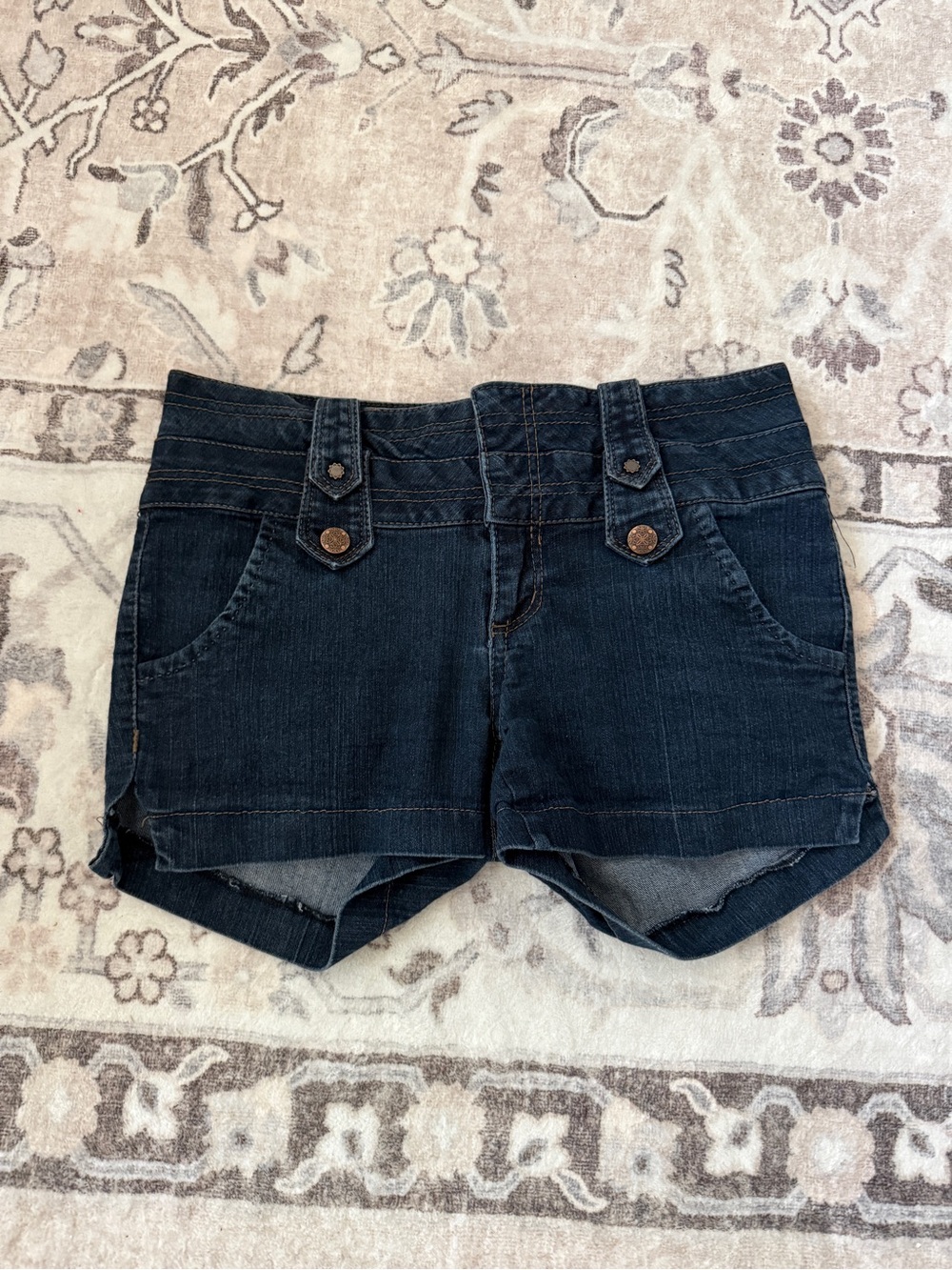 Boom Boom Jeans Dark Blue Denim Cuffed Shorts